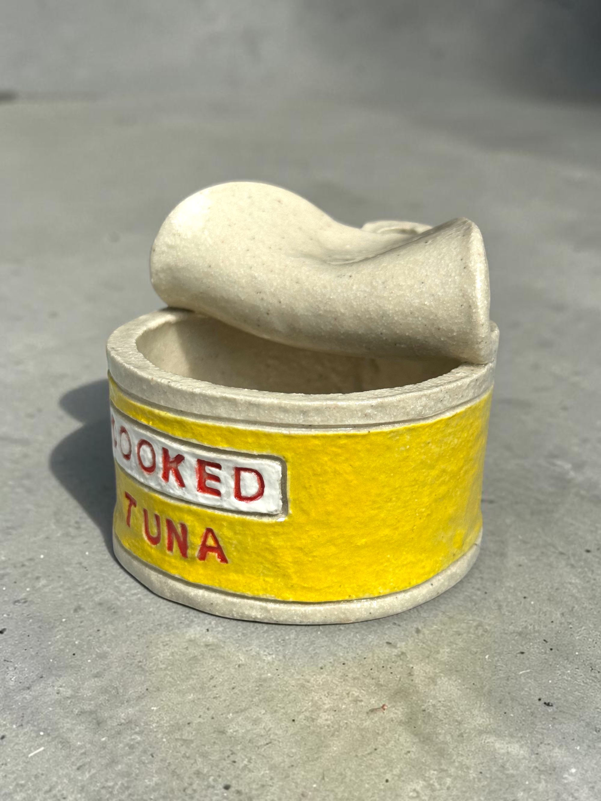 Cooked Tuna Can — Hand Built Ceramic Sculpture | Natural Finish
