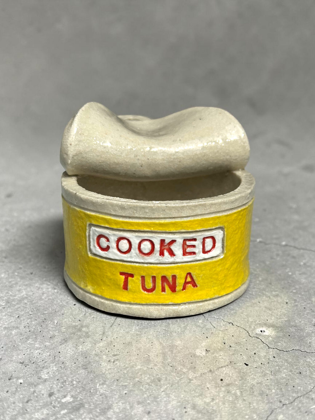Cooked Tuna Can — Hand Built Ceramic Sculpture | Natural Finish