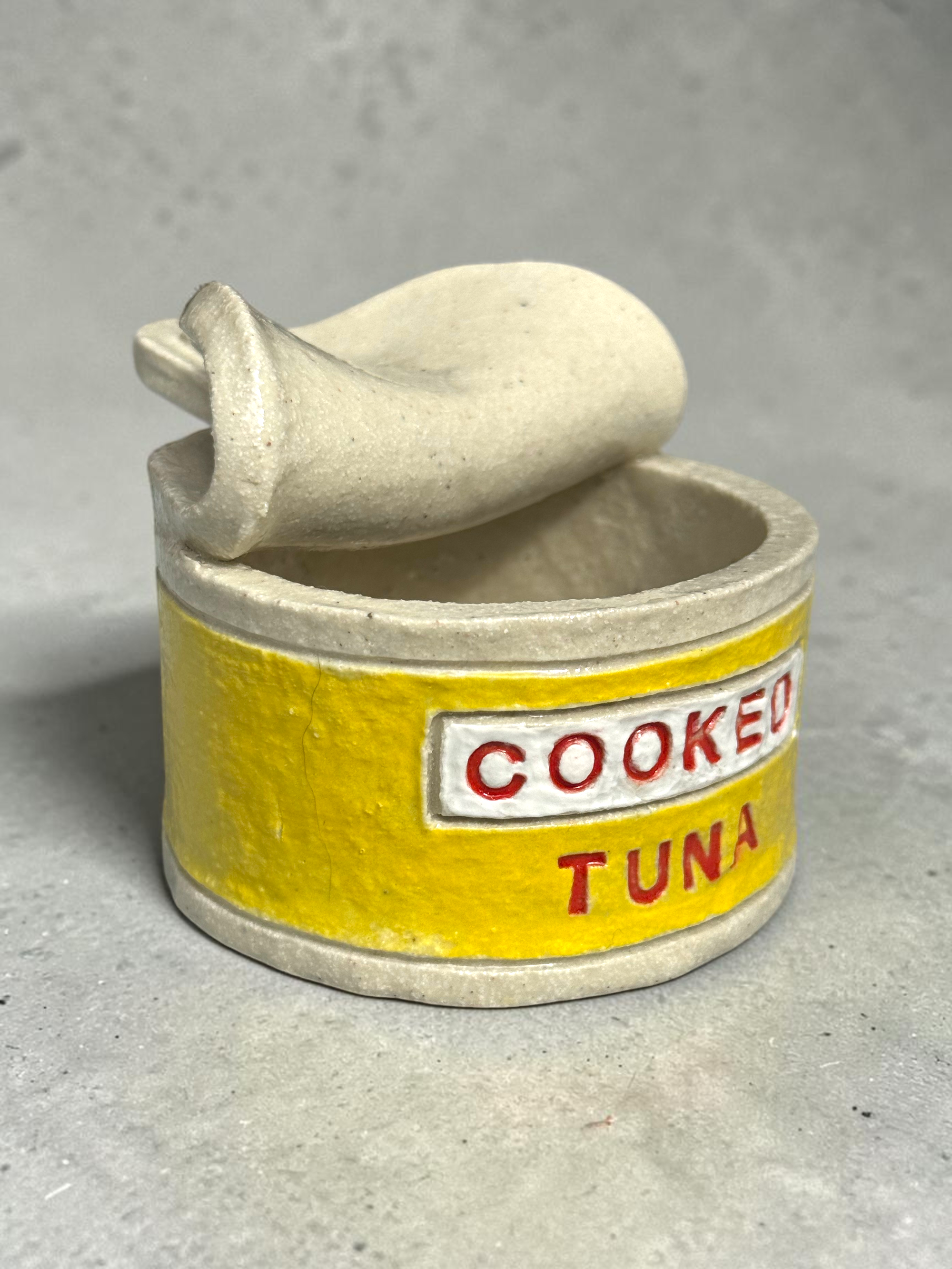 Cooked Tuna Can — Hand Built Ceramic Sculpture | Natural Finish